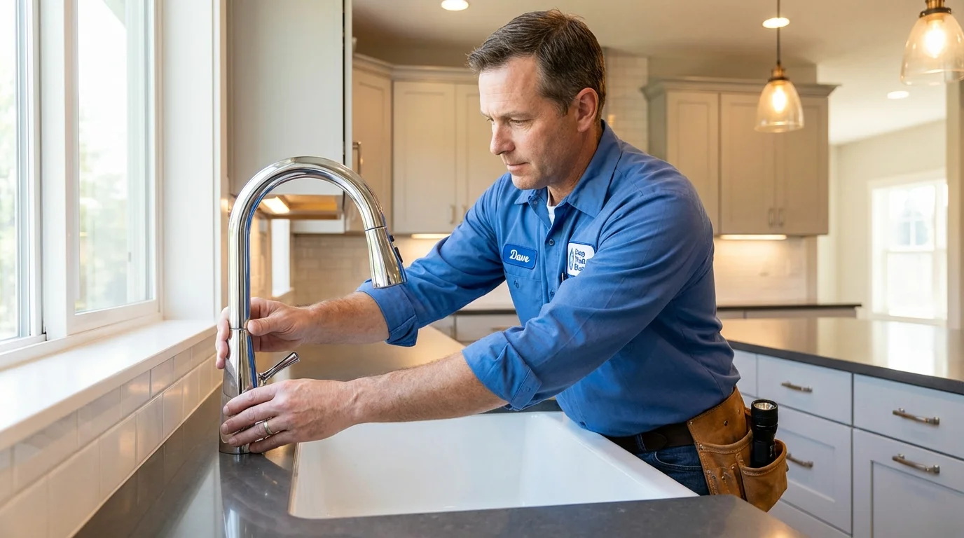 Kitchen faucet installation by Johns Plumbing LLC in Black River